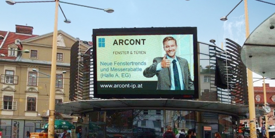 Oglaševanje na digitalnih zaslonih | Sms Marketing d.o.o. | Oglas na avstrijskem trgu - Arcont