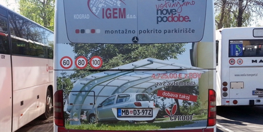 Oglaševanje na avtobusih | Sms Marketing d.o.o. | Oglas na zadnjem delu avtobusa - Igem