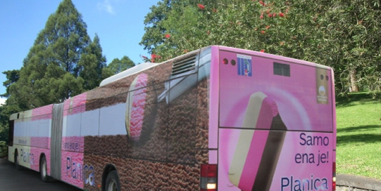 Bus Werbung | Sms Marketing d.o.o. | Werbung am Bus - Ganzgestaltung – Ljubljanske mlekarne