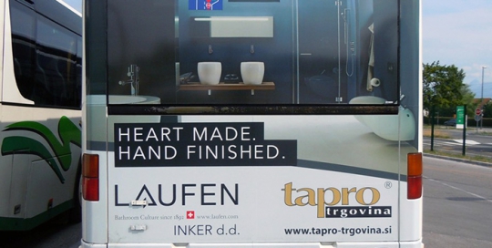 Oglaševanje na avtobusih | Sms Marketing d.o.o. | Oglas na zadnjem delu avtobusa - Tapro